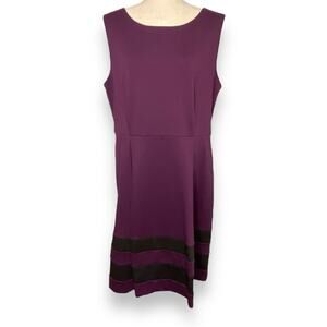 Calvin Klein A-Line Pleated Sleeveless Dress In Plum Women’s Size 16